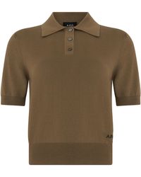 A.P.C. - Knit Cotton Polo Shirt Tops - Lyst