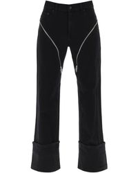 Mugler - Straight Jeans With Zippers - Lyst