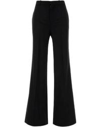 Chloé - Pantalon Tailleur En Laine Grain De Poudre Noir Trousers - Lyst