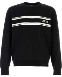 Gucci - Silk Cotton Sweater With Intarsia - Lyst