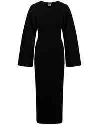 Nanushka - Ribbed Midi Dress Sculpted Sleeves - Lyst