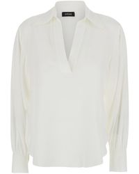 Le Plain - Polo Shirt With V-Neck - Lyst
