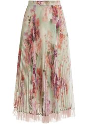 Twin Set - Pleated Floral Skirt - Lyst