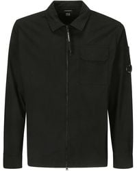 C.P. Company - Organic Gabardine Zipped Overshirt - Lyst