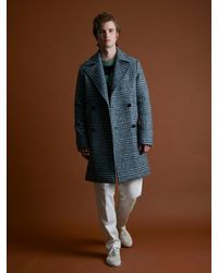 Doppiaa - Aalbany Double Breasted Checked Coat - Lyst
