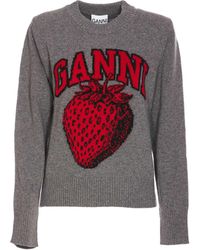 Ganni - Signature Strawberry Sweater - Lyst