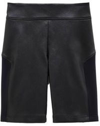 Loewe - Stretch Leather And Fabric Shorts - Lyst