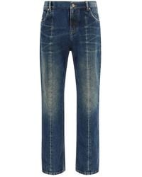 Versace - Blue Cotton Straight - Lyst
