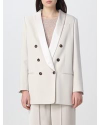 Brunello Cucinelli - Off Double Breasted Blazer - Lyst