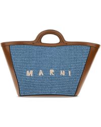 Marni - Leather And Raffia Small Tropicalia Summer Handbag - Lyst