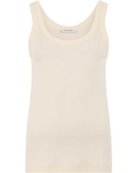 Lemaire - Top Off-Shoulder Sleeveless Cotton Vests & Tank Tops - Lyst