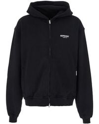 Represent - Zip Hoodie With Logo On Front And Back For Cotton Sweatshirts - Lyst
