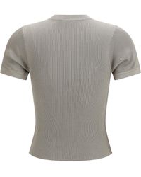 Rier - Short-Sleeve Ribbed T-Shirt Silk T-Shirts - Lyst