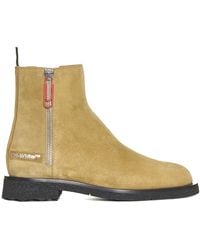 Off-White c/o Virgil Abloh - Spongesole Suede Ankle Boots - Lyst