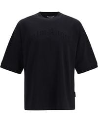 Palm Angels - Curved Logo Double-Layer T-Shirt Cotton T-Shirts - Lyst