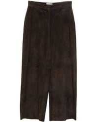Via Masini 80 - Leather Wide-Leg Trousers - Lyst