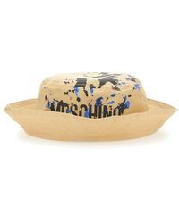 Moschino - Logo Printed Flat Crown Bucket Hat - Lyst