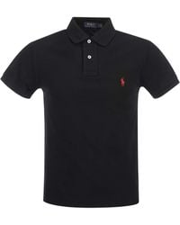 Polo Ralph Lauren - Short-Sleeved Logo-Embroidered Custom-Fit Cotton-Piqué Polo Shirt - Lyst
