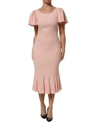 Dolce & Gabbana - Ruffled Cady Midi Dress - Lyst