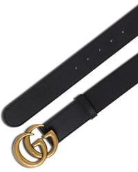 Gucci - Leather Belt With Gg Logo Buckle, Calf - Lyst