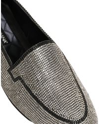 Dolce & Gabbana - Crystal Embellished Loafers Shoes Leather - Lyst