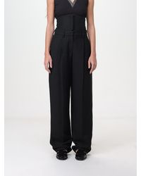 Brunello Cucinelli - Linen Blend Wide Leg Trousers - Lyst