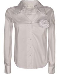 Blugirl Blumarine - Rose Applique Round Hem Shirt - Lyst