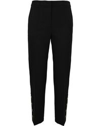 Twin Set - Cropped Trousers With Logoed Buttons - Lyst