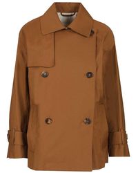 Max Mara - Short Double-Breasted Trench Coat - Lyst
