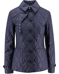 Burberry - Quilted Nylon Jacket With Check Lining - Lyst