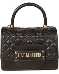 Love Moschino - Top Handle Quilted Logo Shoulder Bag - Lyst