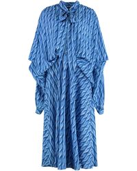 Balenciaga - Printed Dress With Bow Fastening Polyester - Lyst