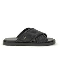 Ferragamo - Calf Leather Bos Taurus Flat Sandals - Lyst