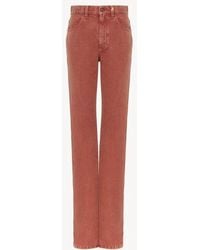 Chloé - Jean En Denim De Coton Teint Crimson - Lyst