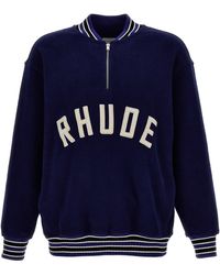 Rhude - Quarter Zip Varsity Sweatshirt - Lyst