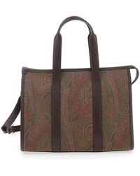 Etro - 'Arnica' Medium Handbag With Adjustable And Removable Shoulder Strap And All-Over Paisley Motif - Lyst