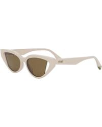 Fendi - Sunglasses Cat Eye Full Rim, Shiny Frame And Lens Fe40009I57J - Lyst