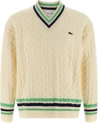 Lacoste - Braided Wool Sweater - Lyst