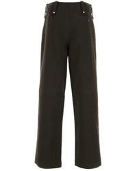 Burberry - Chocolate Cotton Wide-Leg Pant Exterior: Pantaloni - Lyst