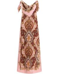 ALÉMAIS - Porter Linen-Blend Dress With Bandana Detail Viscose; Linen - Lyst