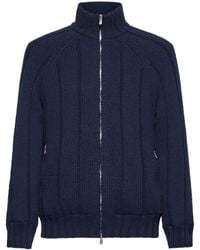 Brunello Cucinelli - Blue Cashmere Jacket - Lyst