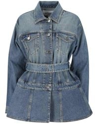 Alaïa - Denim Jacket With Belt - Lyst