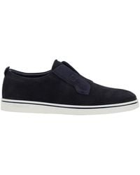 Ferragamo - Laceless Oxford Shoes With Round Toe Calf Trainers - Lyst
