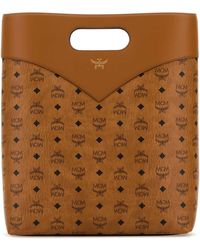 MCM - Vestos Print Leather Tote Bag - Lyst