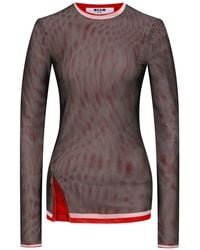 MSGM - Long-Sleeved Top Polyester Tops - Lyst