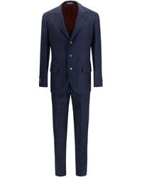 Brunello Cucinelli - Two-Piece Single-Breasted Suit Wool Ovis Aries; Linen; Silk Suits - Lyst