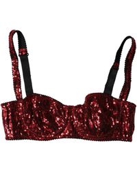 Dolce & Gabbana - Sequined Nylon Balconnet Bra Underwear Clothing - Lyst