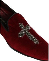 Dolce & Gabbana - Suede Cross Slip On Dress Loafers Shoes Leather - Lyst