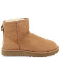 UGG - Classic Mini Regenerate Logo-patch Suede And Shearling Ankle Boots - Lyst