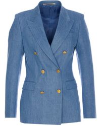 ボトムスその他 Tagliatore J-Parigi Double-Breasted Jacket In  Blue Jacket double-breasted Tagliatore 